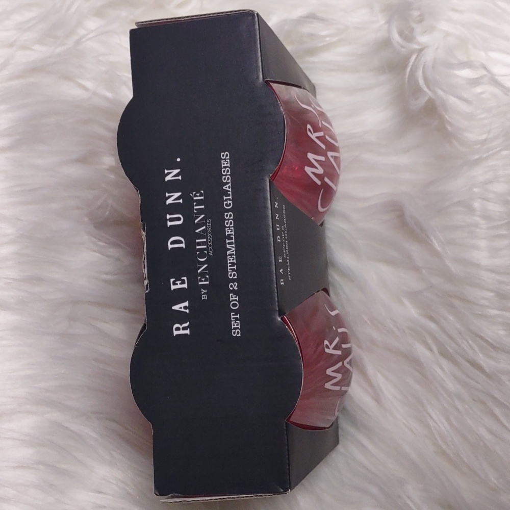 Rae Dunn Mr And Mrs Claus Stemless Glasses - Picture 4 of 6